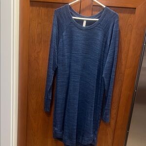 Athleta Navy Long Sleeve Sweatshirt Dress/Top Large
